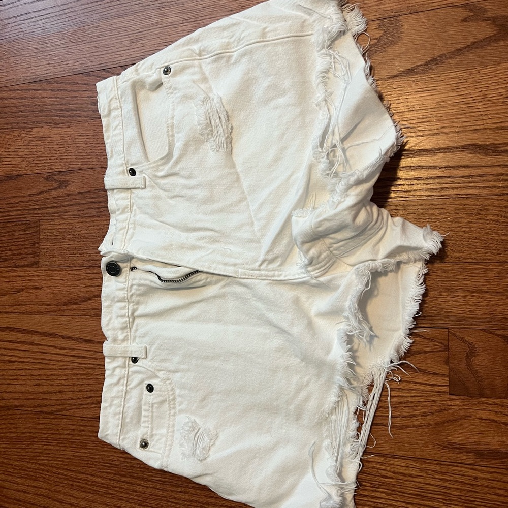 Pistola White Distressed Jean Shorts
